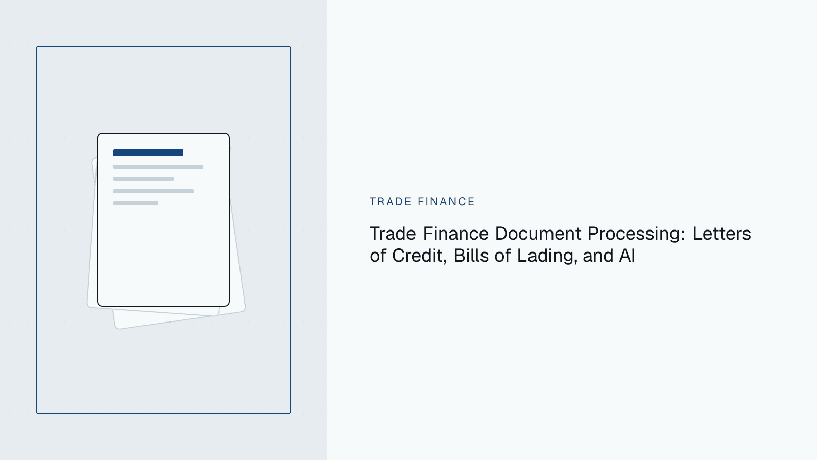 A shipping bill of lading and a letter of credit document connected by extraction points, representing AI-driven trade finance document processing